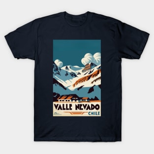 A Vintage Travel Art of Valle Nevado - Chile T-Shirt